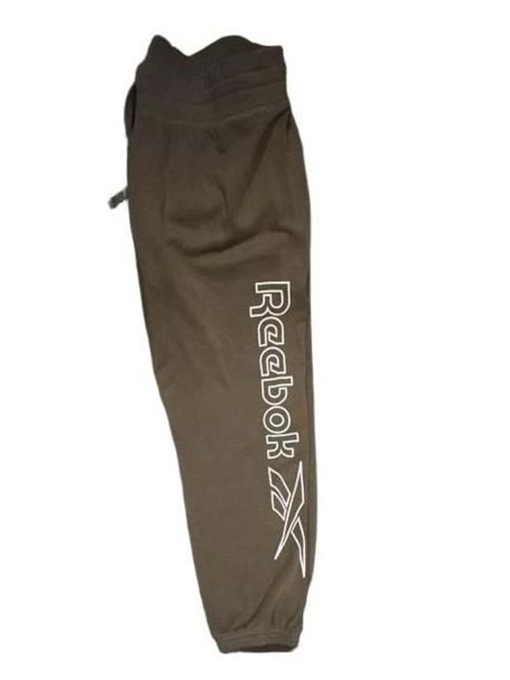 Reebok Sweatpants Size L Olive Green Logo Joggers Drawstring Fleece
